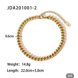 New 18K Gold-Plated Stainless-Steel Miami Cuban Anklet